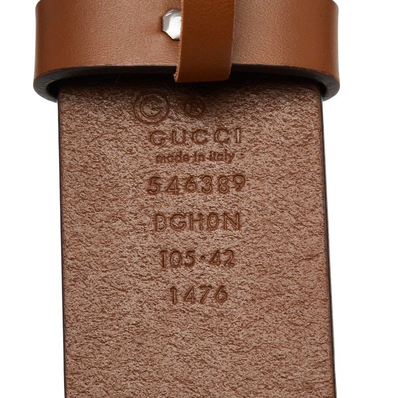 Gucci Interlocking 105 42 Brown Leather Belt — view 6