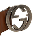 Gucci Interlocking 105 42 Brown Leather Belt — view 4