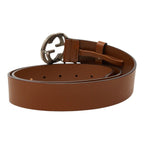 Gucci Interlocking 105 42 Brown Leather Belt — view 3