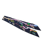 Hermes Twilly Space Derby Scarf Navy Multicolor Silk — view 2