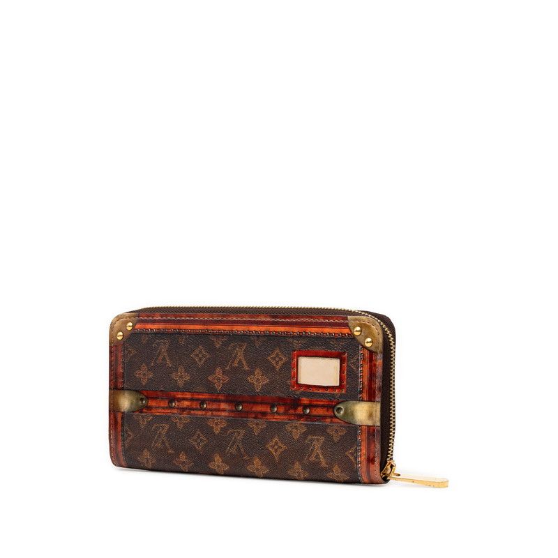Louis Vuitton Monogram Transformed Trunk Time Zippy Wallet Brown Leather — view 2