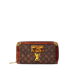 Louis Vuitton Monogram Transformed Trunk Time Zippy Wallet Brown Leather