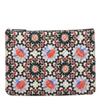 Chanel CC Logo Christmas Limited Clutch Pouch Multicolor Canvas Lambskin