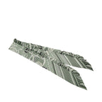 Hermes Twill Ruffle Eperon D'or Bandana Apron Scarf Green White Black Silk — view 2