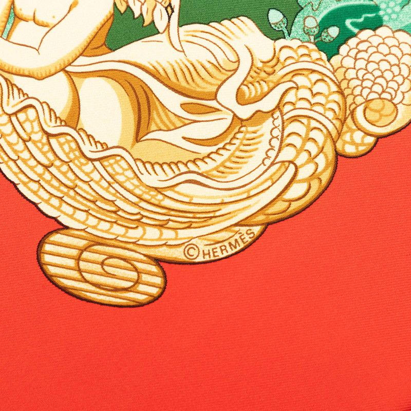 Hermes Balade Oceane Sea Walk Scarf Red White Multi Color Silk — view 7