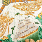 Hermes Balade Oceane Sea Walk Scarf Red White Multi Color Silk — view 4