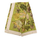 Hermes Carre 90 Tourbillon Fallen Leaves Swirl Scarf Green Gray Silk — view 2