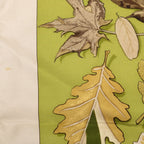 Hermes Carre 90 Tourbillon Fallen Leaves Swirl Scarf Green Gray Silk — view 4