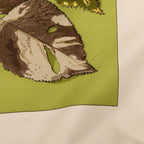 Hermes Carre 90 Tourbillon Fallen Leaves Swirl Scarf Green Gray Silk — view 5