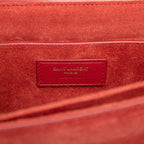 Saint Laurent Belle Chasse Crossbody Shoulder Bag Red Leather Suede — view 8
