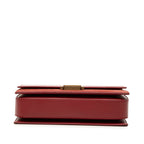 Saint Laurent Belle Chasse Crossbody Shoulder Bag Red Leather Suede — view 3
