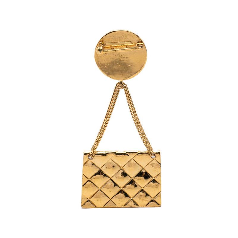 Chanel CC Logo Quilted Bag Motif Brooch Gold Plated — view 2