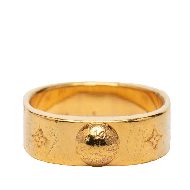 Louis Vuitton Monogram Bague Nanogram Ring S Gold Plated