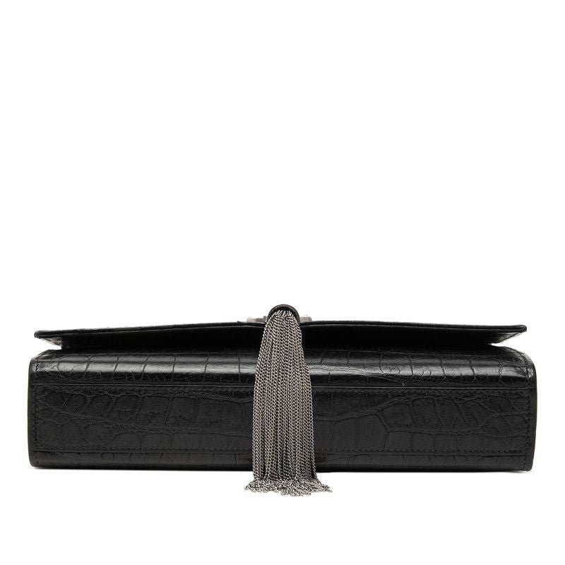 Saint Laurent YSL Monogram Classic Kate Croco Shoulder — view 3