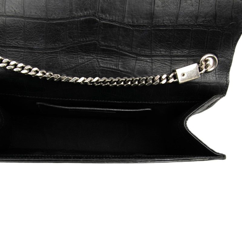 Saint Laurent YSL Monogram Classic Kate Croco Shoulder — view 4