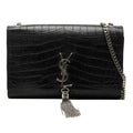 Saint Laurent YSL Monogram Classic Kate Croco Shoulder