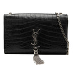 Saint Laurent YSL Monogram Classic Kate Croco Shoulder