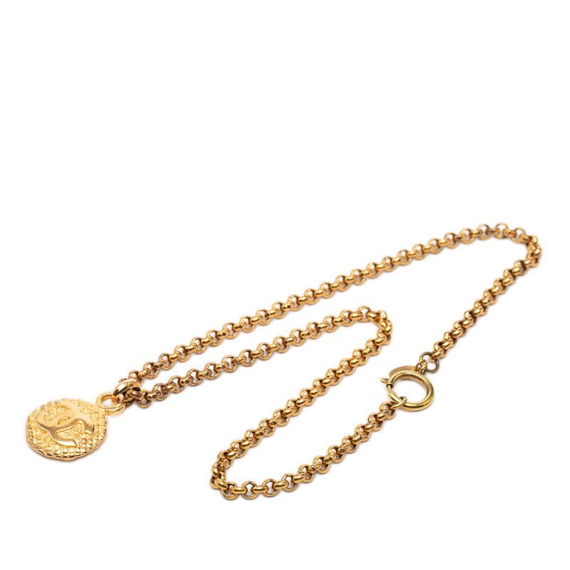 Chanel Vintage CC Logo Rogue Chain Necklace Gold Plated — view 3
