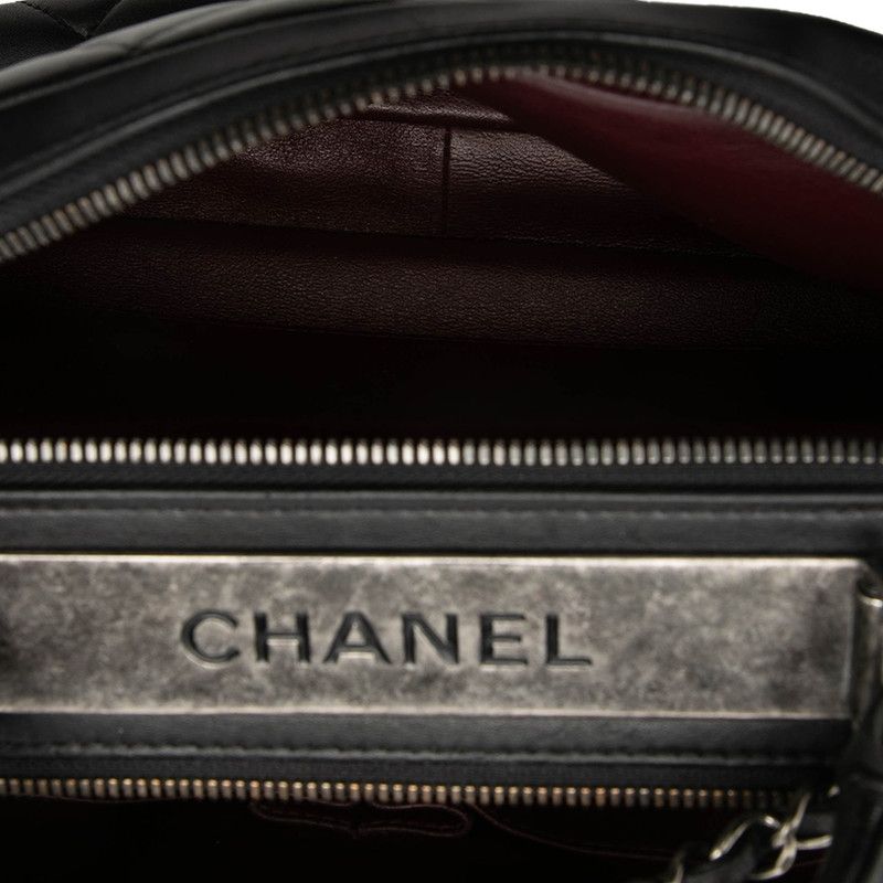Chanel Quilted CC Logo Boss Sling Bag Chain 2-Way Black Lambskin — view 4