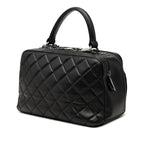 Chanel Quilted CC Logo Boss Sling Bag Chain 2-Way Black Lambskin — view 2