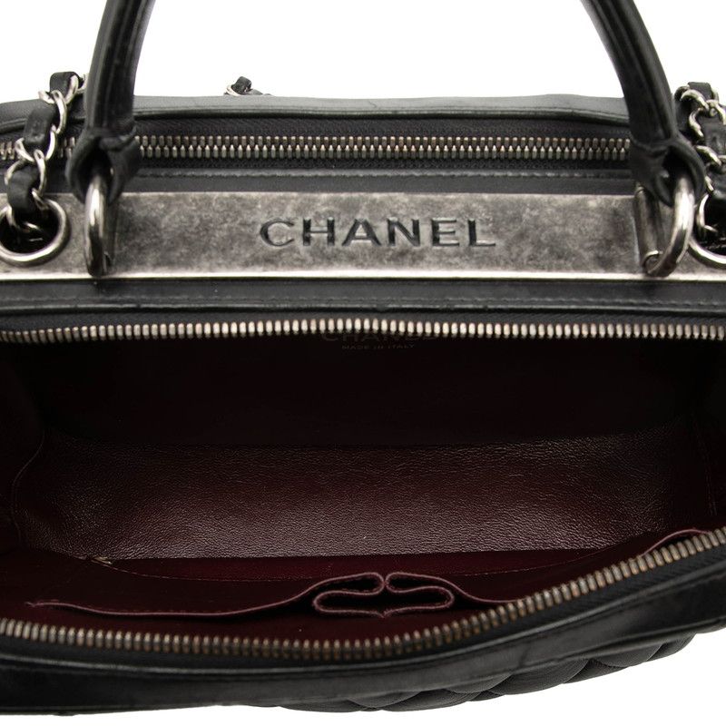 Chanel Quilted CC Logo Boss Sling Bag Chain 2-Way Black Lambskin — view 5