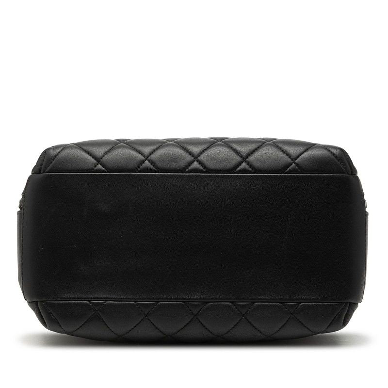 Chanel Quilted CC Logo Boss Sling Bag Chain 2-Way Black Lambskin — view 3