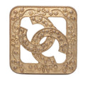 Chanel Vintage CC Logo Diamond Brooch Gold Plated