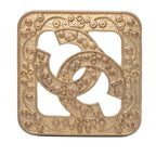 Chanel Vintage CC Logo Diamond Brooch Gold Plated