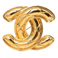 Chanel Quilted CC Logo Brooch Gold Plated