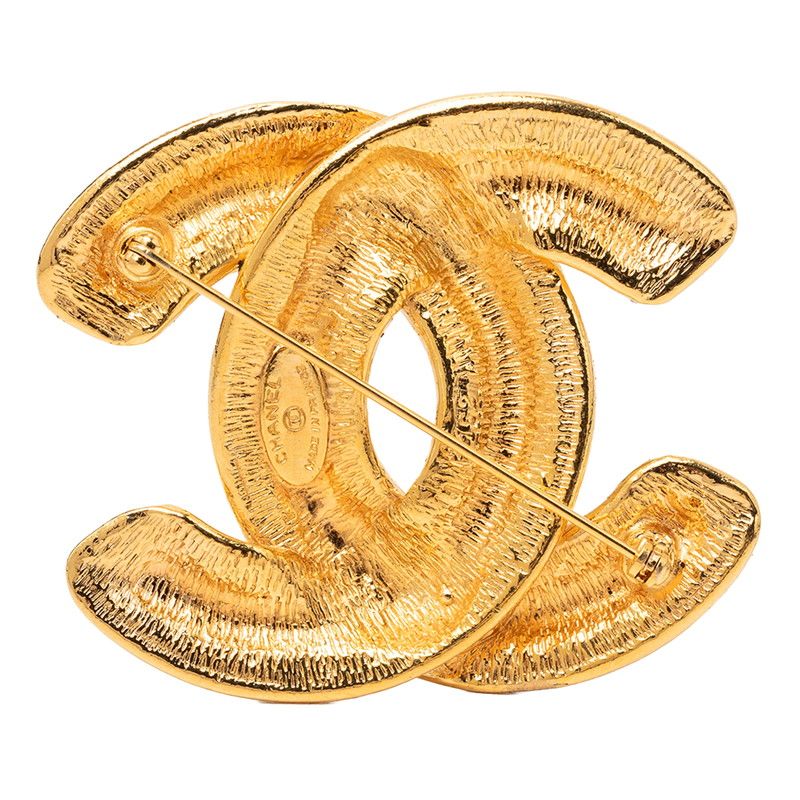 Chanel Quilted CC Logo Brooch Gold Plated — view 2