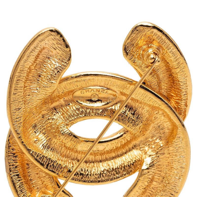 Chanel Quilted CC Logo Brooch Gold Plated — view 4