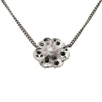Chanel Camellia CC Logo Necklace Silver Black Metal Rhinestone — view 2