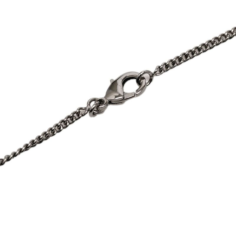 Chanel Camellia CC Logo Necklace Silver Black Metal Rhinestone — view 4