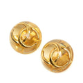 Chanel CC Logo Earrings Gold Clear Resin Plated