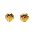 Chanel Vintage Logo Round Earrings Gold Plated