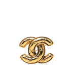 Chanel Quilted CC Logo Brooch Gold Plated