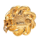 Chanel Vintage Flower Motif Earrings Gold Plated Faux Pearl — view 3