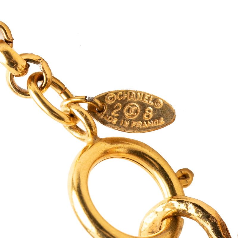 Chanel Vintage CC Logo Mirror Pendant Chain Rogue Gold Plated — view 5