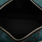 Saint Laurent Logo Botanical Palm Leaf Print Pouch Clutch Green Black Grained — view 4