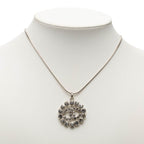 Chanel CC Logo Necklace Silver Metal Rhinestone — view 6