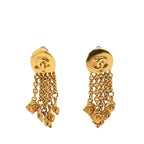 Chanel Vintage CC Logo Swing Earrings Gold Plated
