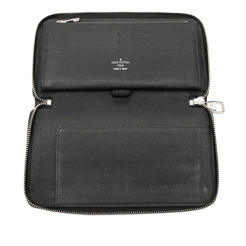 Louis Vuitton Damier Graphite Zippy Organizer Zip Around Wallet Black Leather — view 4