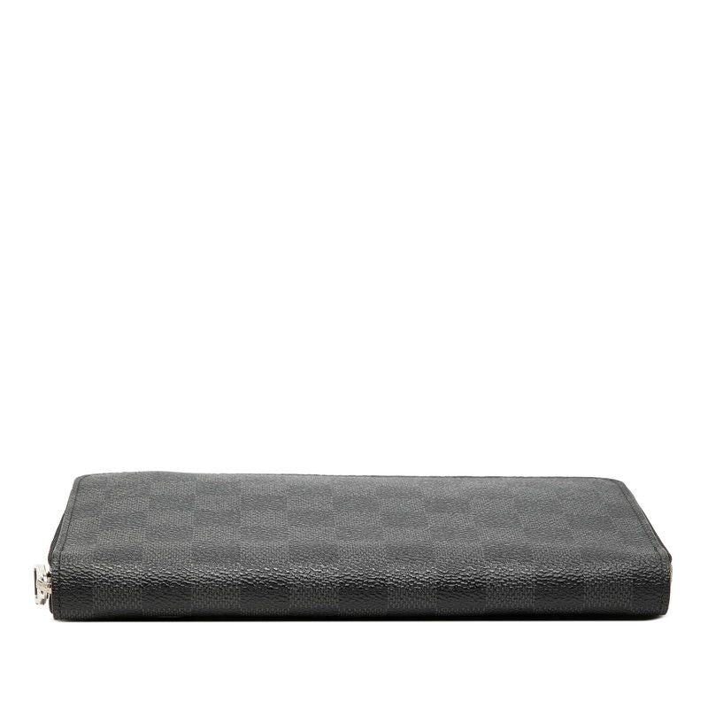 Louis Vuitton Damier Graphite Zippy Organizer Zip Around Wallet Black Leather — view 3