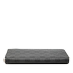 Louis Vuitton Damier Graphite Zippy Organizer Zip Around Wallet Black Leather — view 3