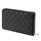 Louis Vuitton Damier Graphite Zippy Organizer Zip Around Wallet Black Leather — view 2