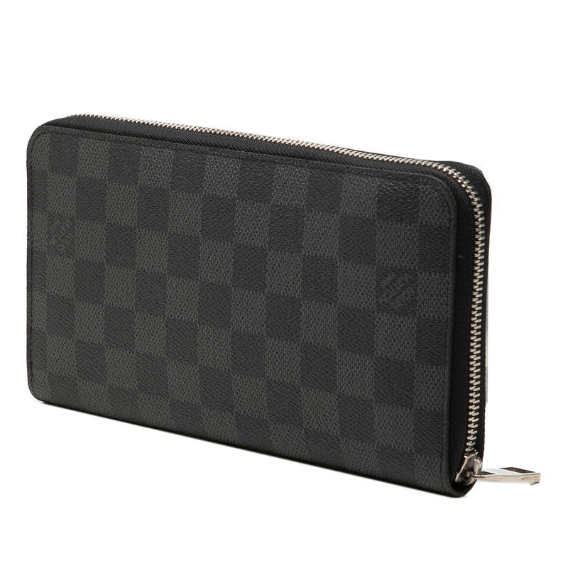 Louis Vuitton Damier Graphite Zippy Organizer Zip Around Wallet Black Leather — view 2