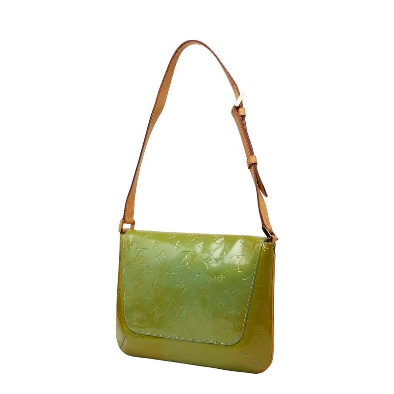 Louis Vuitton Monogram Vernis Thompson Street Shoulder Bag Green Baby Blue — view 2