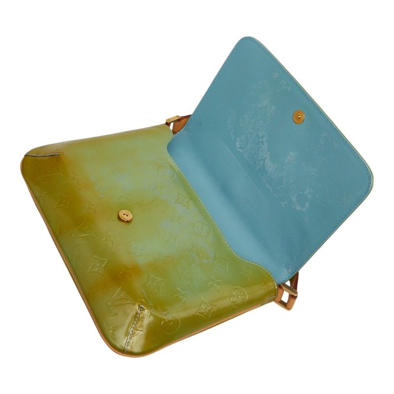 Louis Vuitton Monogram Vernis Thompson Street Shoulder Bag Green Baby Blue — view 7