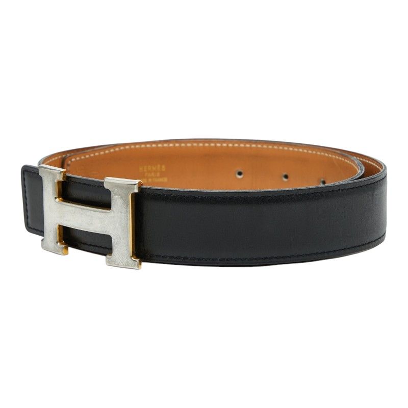 Hermes Constance Belt Reversible 70 Black Beige Box Calf — view 2