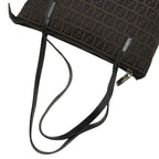 Fendi Zucchino Handbag Mini Tote Brown Canvas Leather — view 4